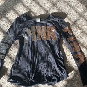 VS PINK Sequined logo top